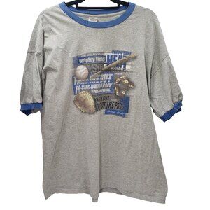 Vintage Wrigley Field Chicago Cubs Mens 2XL Anvil T Shirt Sayings All Over